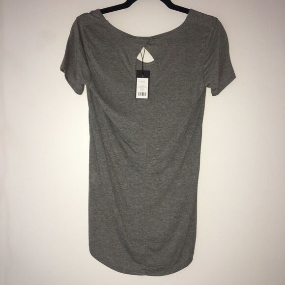 — Dynamite — Grey Rayon Blend Keyhole Back T-Shirt - Picture 2 of 3